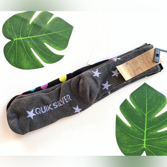 🧦QUIKSILVER 2 Pair Crew Socks 🧦 - Picture 7 of 9